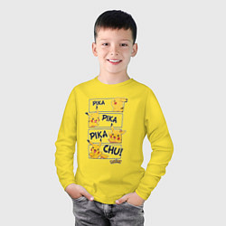 Лонгслив хлопковый детский Pikachu, цвет: желтый — фото 2