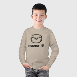 Лонгслив хлопковый детский MAZDA 3 Black, цвет: миндальный — фото 2