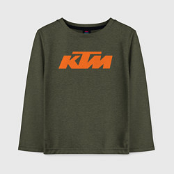 Лонгслив хлопковый детский КТм Лого, цвет: меланж-хаки