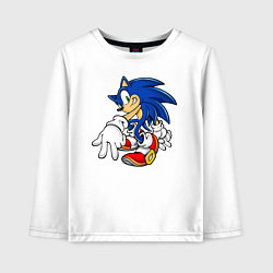 Лонгслив хлопковый детский SONIC, цвет: белый