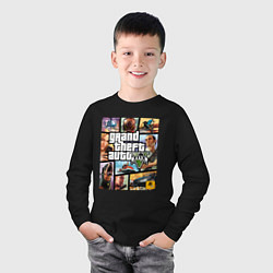Лонгслив хлопковый детский GTA5, цвет: черный — фото 2