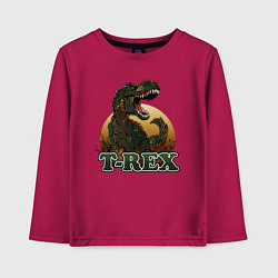 Лонгслив хлопковый детский T-Rex, цвет: маджента