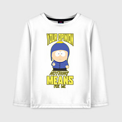 Лонгслив хлопковый детский Craig, цвет: белый