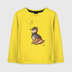 Лонгслив хлопковый детский Шерлокс холмс собака, цвет: желтый