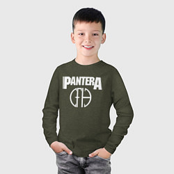 Лонгслив хлопковый детский Pantera, цвет: меланж-хаки — фото 2