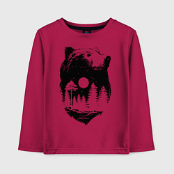 Лонгслив хлопковый детский Bear, цвет: маджента