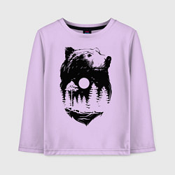 Лонгслив хлопковый детский Bear, цвет: лаванда