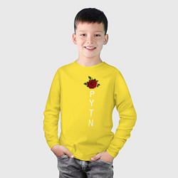 Лонгслив хлопковый детский Payton Moormeier, цвет: желтый — фото 2