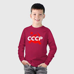 Лонгслив хлопковый детский СССР, цвет: маджента — фото 2