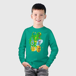 Лонгслив хлопковый детский Brawl Stars Leon Trio, цвет: зеленый — фото 2