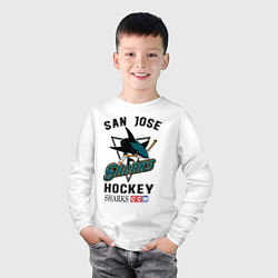 Лонгслив хлопковый детский SAN JOSE SHARKS, цвет: белый — фото 2