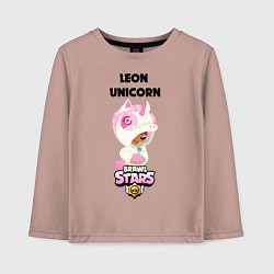 Детский лонгслив BRAWL STARS LEON UNICORN