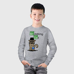 Лонгслив хлопковый детский Breaking Cat, цвет: меланж — фото 2