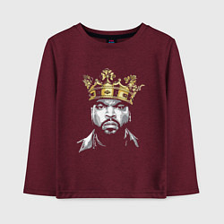 Лонгслив хлопковый детский Ice Cube King, цвет: меланж-бордовый