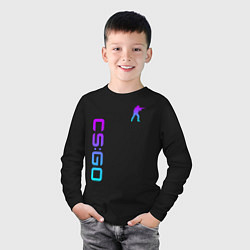 Лонгслив хлопковый детский CS GO NEON, цвет: черный — фото 2