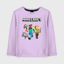 Лонгслив хлопковый детский MINECRAFT, цвет: лаванда