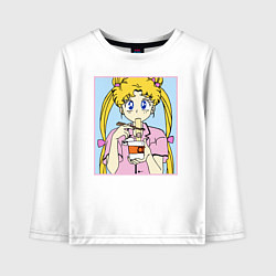 Лонгслив хлопковый детский Sailor Moon Usagi Tsukino, цвет: белый
