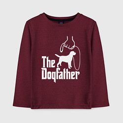 Лонгслив хлопковый детский The Dogfather - пародия, цвет: меланж-бордовый