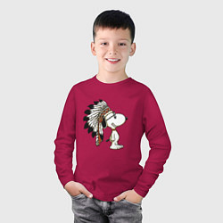 Лонгслив хлопковый детский Snoopy, цвет: маджента — фото 2