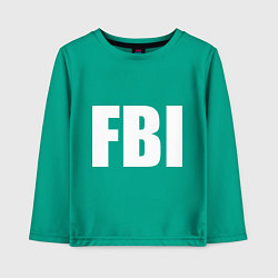 Лонгслив хлопковый детский FBI, цвет: зеленый