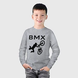Лонгслив хлопковый детский Велоспорт BMX Z, цвет: меланж — фото 2