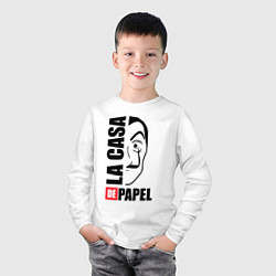 Лонгслив хлопковый детский La Casa de Papel, цвет: белый — фото 2
