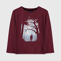 Лонгслив хлопковый детский The Last Of Us PART 2, цвет: меланж-бордовый