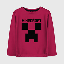 Лонгслив хлопковый детский MINECRAFT CREEPER, цвет: маджента