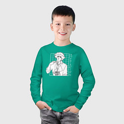 Лонгслив хлопковый детский Спайк Шпигель Cowboy Bebop, цвет: зеленый — фото 2
