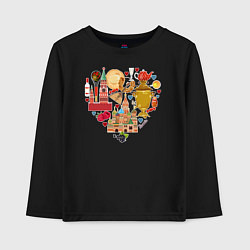 Лонгслив хлопковый детский LOVE RUSSIA, цвет: черный