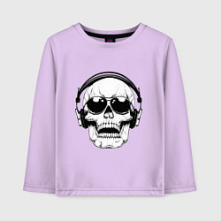 Детский лонгслив Skull Music lover