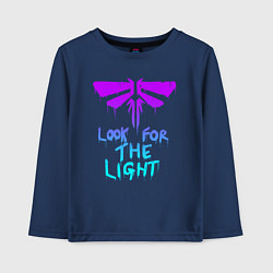 Лонгслив хлопковый детский ЦИКАДЫ LOOK FOR THE LIGHT, цвет: тёмно-синий