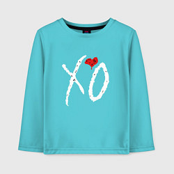 Лонгслив хлопковый детский The Weeknd XO, цвет: бирюзовый