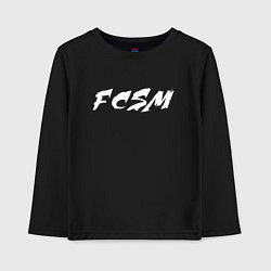 Лонгслив хлопковый детский FCSM, цвет: черный