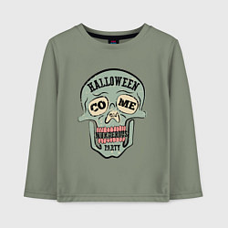 Детский лонгслив Halloween Skull Retro