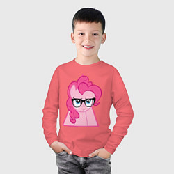 Лонгслив хлопковый детский Pinky Pie hipster, цвет: коралловый — фото 2