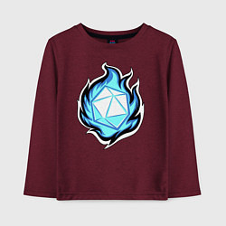 Лонгслив хлопковый детский DnD, Doungeon and Dragons, d20, цвет: меланж-бордовый