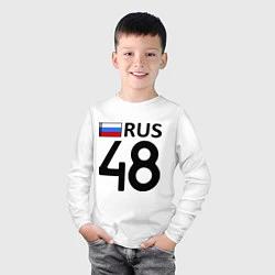 Лонгслив хлопковый детский RUS 48, цвет: белый — фото 2