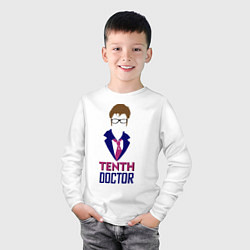 Лонгслив хлопковый детский Tenth Doctor, цвет: белый — фото 2