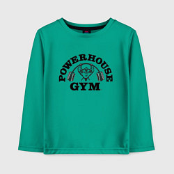 Лонгслив хлопковый детский GYM, цвет: зеленый
