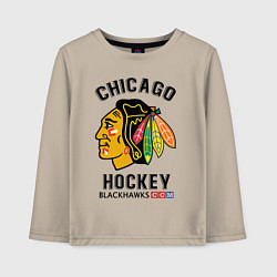 Лонгслив хлопковый детский CHICAGO BLACKHAWKS NHL, цвет: миндальный