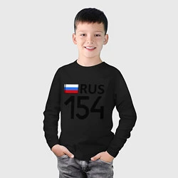 Лонгслив хлопковый детский RUS 154, цвет: черный — фото 2