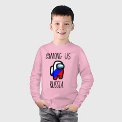 Лонгслив хлопковый детский AMONG US, цвет: светло-розовый — фото 2
