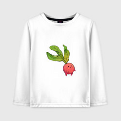 Лонгслив хлопковый детский Милая редиска, цвет: белый