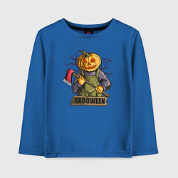 Лонгслив хлопковый детский Halloween, цвет: синий
