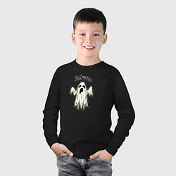 Лонгслив хлопковый детский Хеллоуин, цвет: черный — фото 2