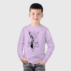 Лонгслив хлопковый детский Polygonal deer, цвет: лаванда — фото 2