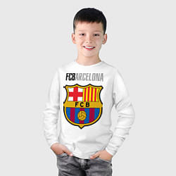 Лонгслив хлопковый детский Barcelona FC, цвет: белый — фото 2
