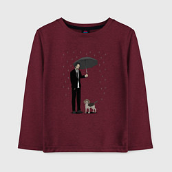 Лонгслив хлопковый детский John Wick, цвет: меланж-бордовый