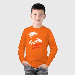 Лонгслив хлопковый детский Король и Шут, цвет: оранжевый — фото 2